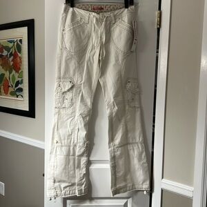 UNIONBAY WOMENS JUNIORS PAPER WHITE CARGO PANTS SIZE 3 NWT NEW
